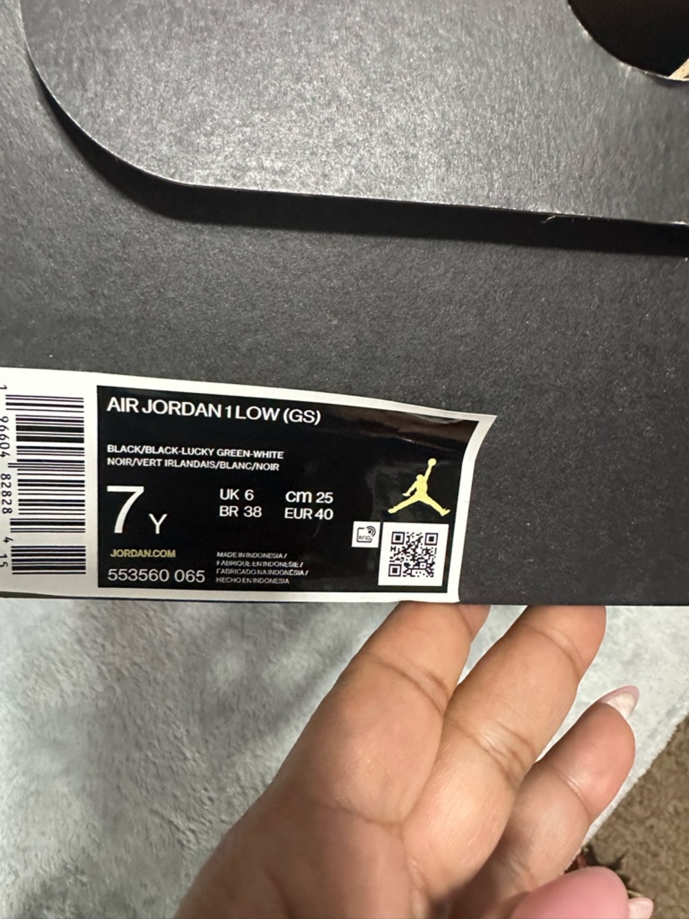 CLOSET CLOSING Jordan Air Jordan 1 Low GS Black Green White Sneakers